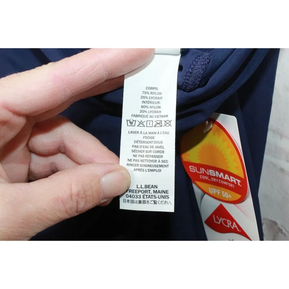 LL Bean Shaping Swimwear Soft Drape Swim Shorts Darkest Navy Size 12 - Picture 9 of 10